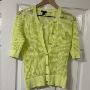 Ann Taylor Factory Neon Yellow Open-Knit Cardigan